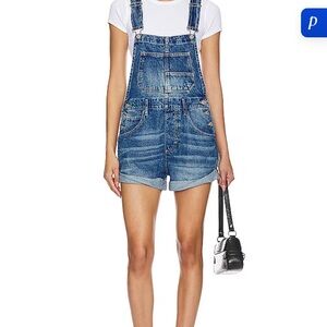 Free People We the Ziggy Short Blue Overall